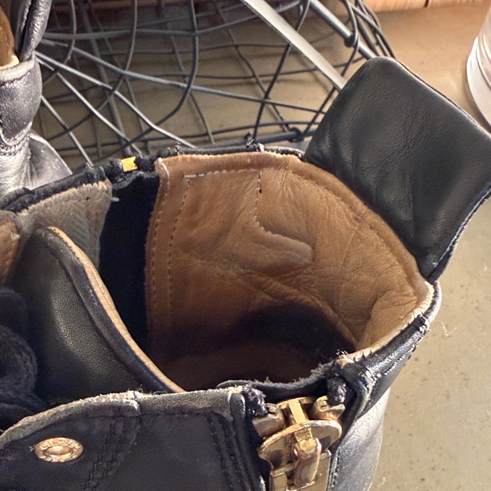 Diesel Brown Leather Zipper  High-Top Sneakers - Picture 6 of 6